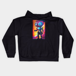 Cute Retro Robot Art - RA334 - Colorful Vintage Robots Kids Hoodie